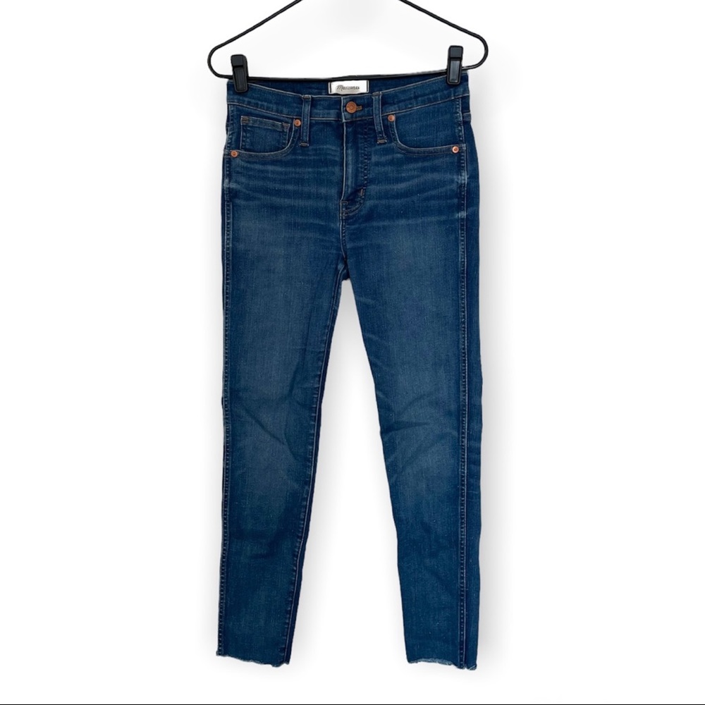 Madewell Women’s 9” High Rise Skinny Jeans Denim Distressed Hem Indigo Blue 27